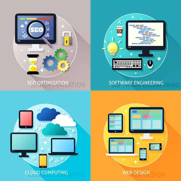 Concepto de proceso empresarial — Vector de stock