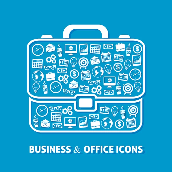 Briefcase office icons — Stock Vector