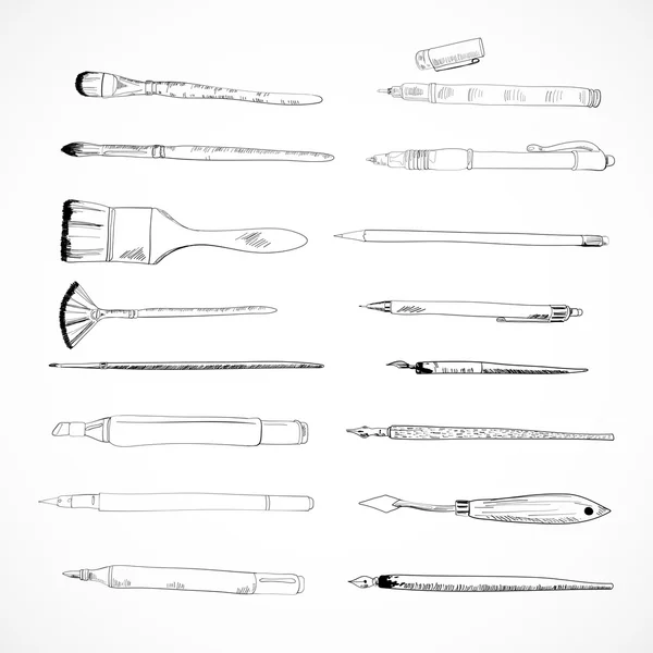 Dibujo iconos herramientas bosquejo — Archivo Imágenes Vectoriales