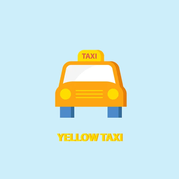 Gul taxi ikonen — Stock vektor