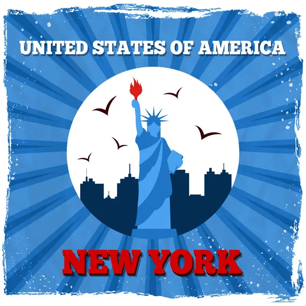 Ретро-плакат New York USA — стоковый вектор