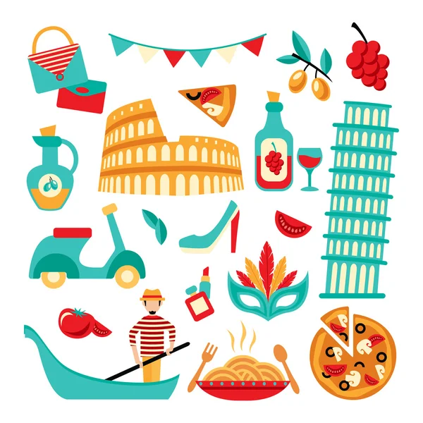 Italië decoratieve set — Stockvector