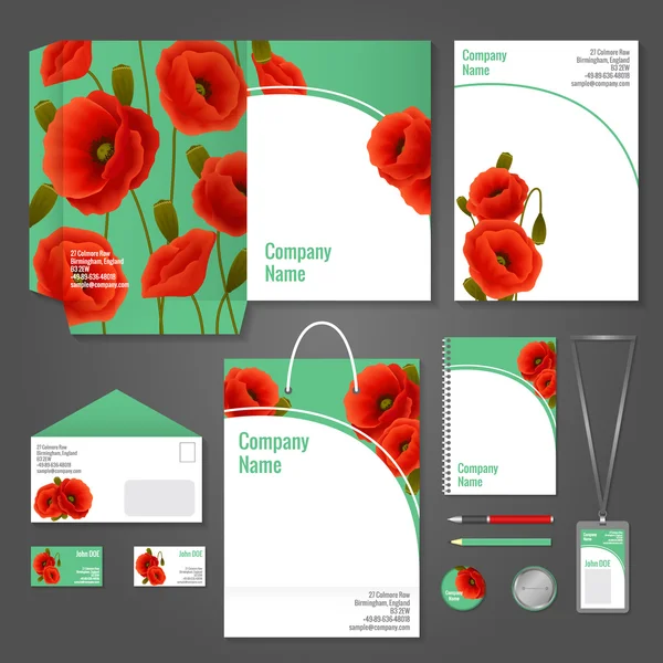 Poppy identidade corporativa — Vetor de Stock