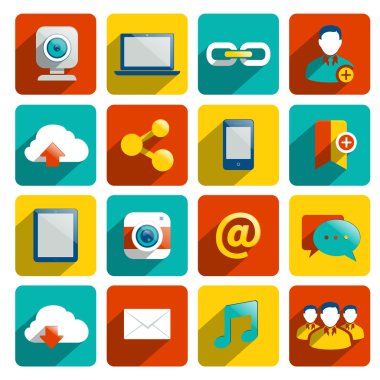Sosyal Medya Icons düz