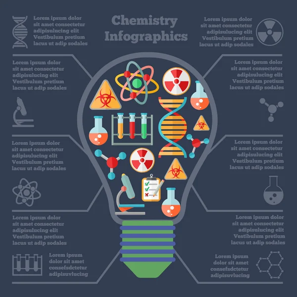 Infografías de investigación química — Archivo Imágenes Vectoriales