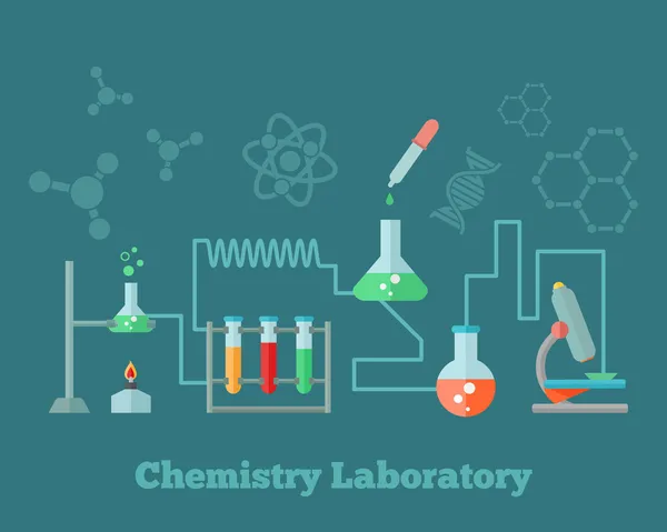 Conceito de investigação química — Vetor de Stock