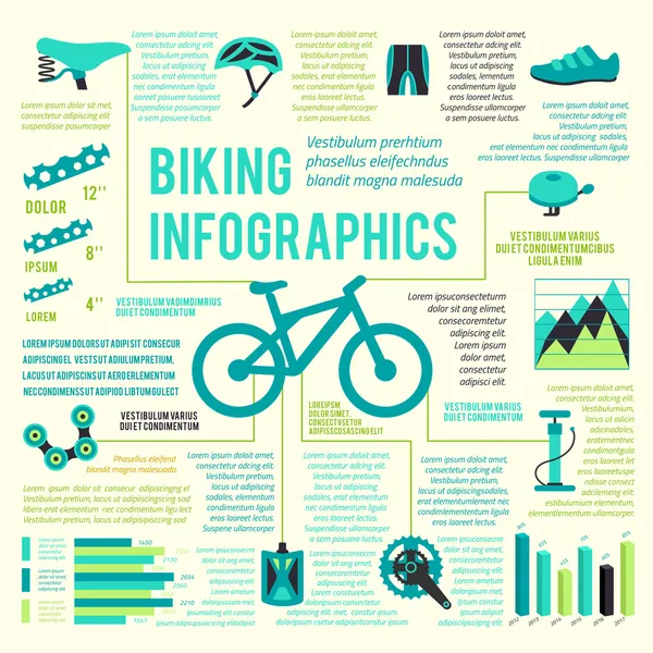 Iconos de bicicleta infografía — Archivo Imágenes Vectoriales