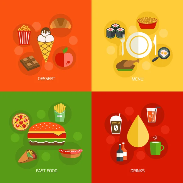 Food composition flat — Stock Vector