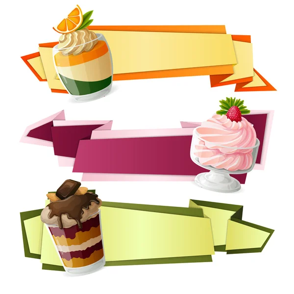 Süßigkeiten Papierbanner — Stockvektor