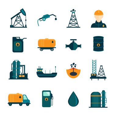 Oil Industry Flat Icons clipart
