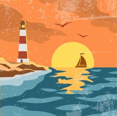 Deniz retro poster