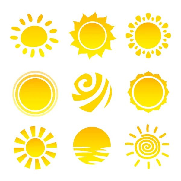 Icônes de soleil ensemble — Image vectorielle