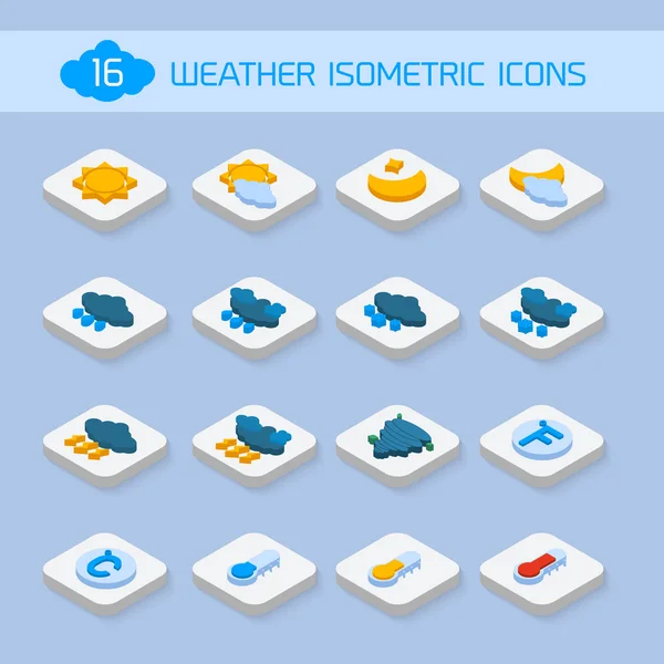 Weather isometric icons — Stock Vector