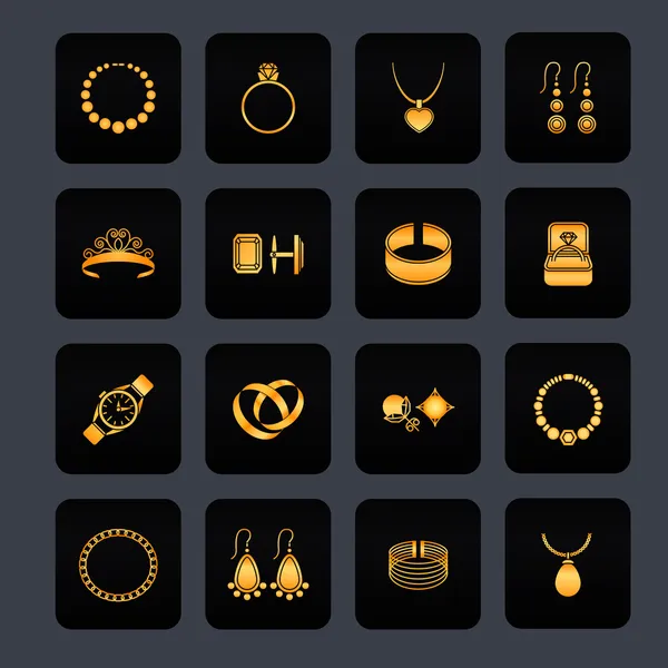 Šperky ikona černé — Stockový vektor