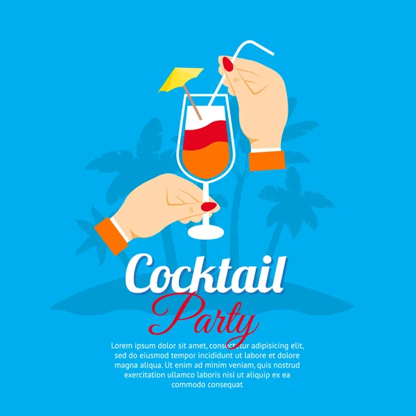 Cocktailparty-Plakat — Stockvektor