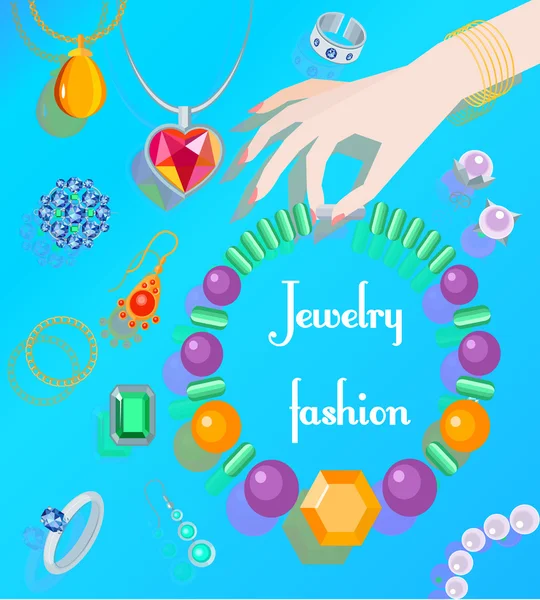 Cartel moda joyería — Vector de stock