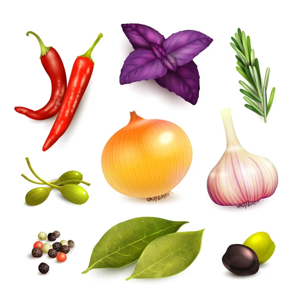 Herbs and spices set — Stock Illustration Herbs and spices set Vector Graphics