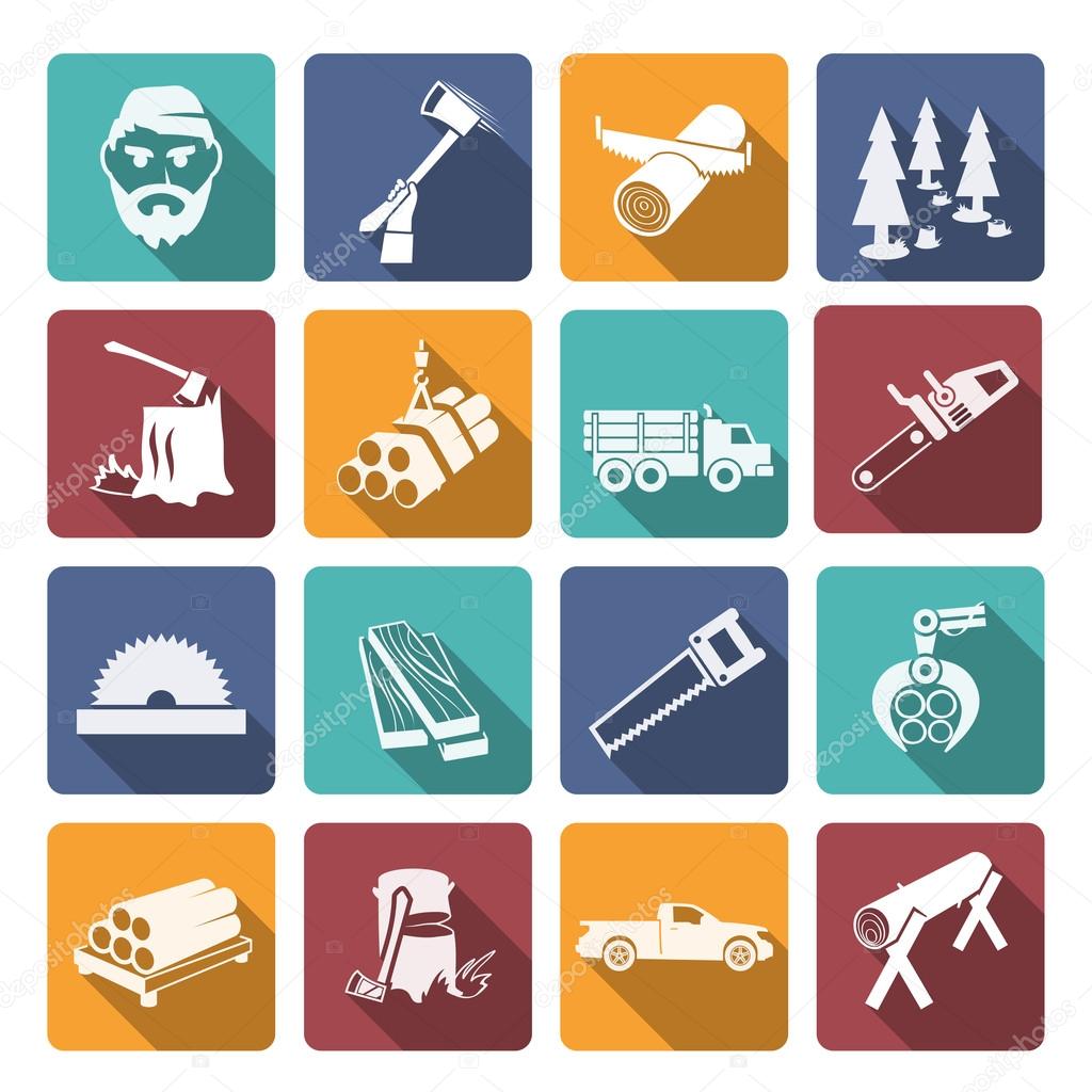 Lumberjack Woodcutter Icons