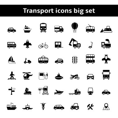 Evrensel ulaşım araçları ikonlar kümesi