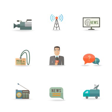 gazeteci muhabir Icons set