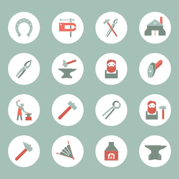 Blacksmith icons set — Stock Vector