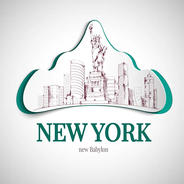 뉴욕 시티 엠 블 럼New york város címerét — Stock Vector