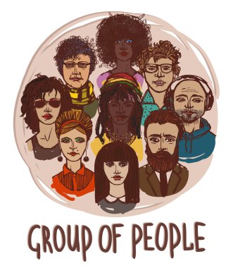 bir grup insan kroki