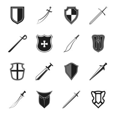 kılıç ve kalkan Icons set