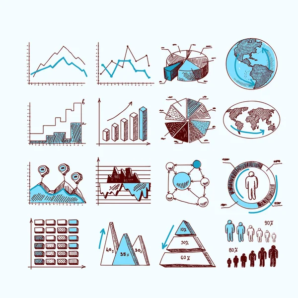 Sketch business diagram — Stock Vector