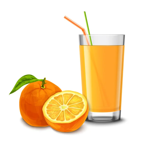 Szkło sok pomarańczowy — Wektor stockowy