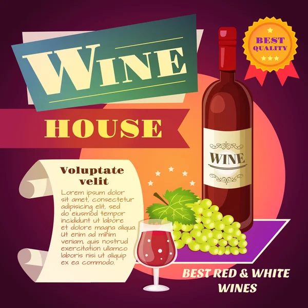 Αφίσα σπίτι του κρασιού — Διανυσματικό Αρχείο