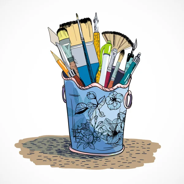 Croquis porte-outils de dessin — Image vectorielle