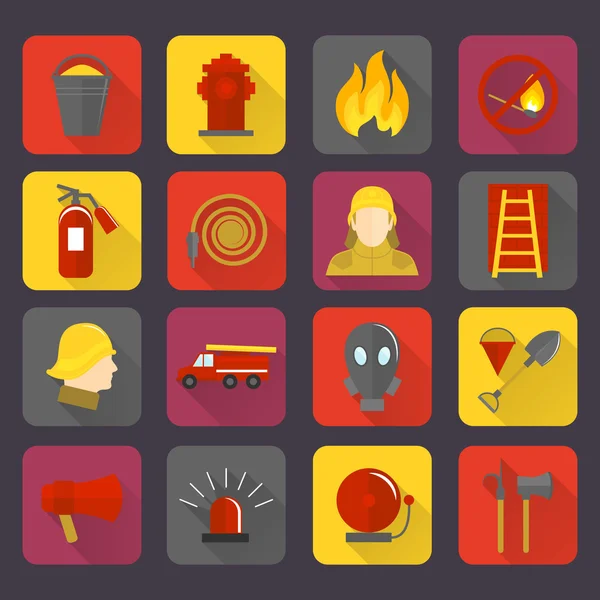 Firefighting icons set — Stock Vector