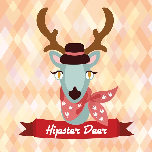 Hipster deer poster — Stock Vector