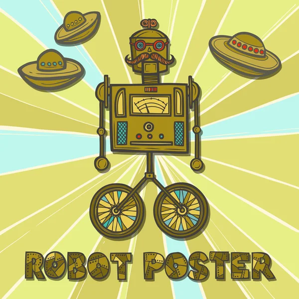 Hipster robot design — Stock Vector