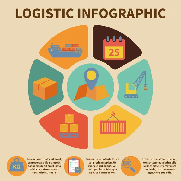 Ícones infográficos logísticos — Vetor de Stock