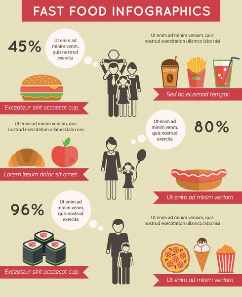 Infografica fast food — Vettoriale Stock