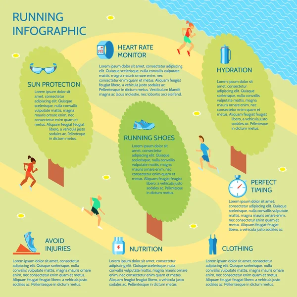 Running park infographic — Stock Vector