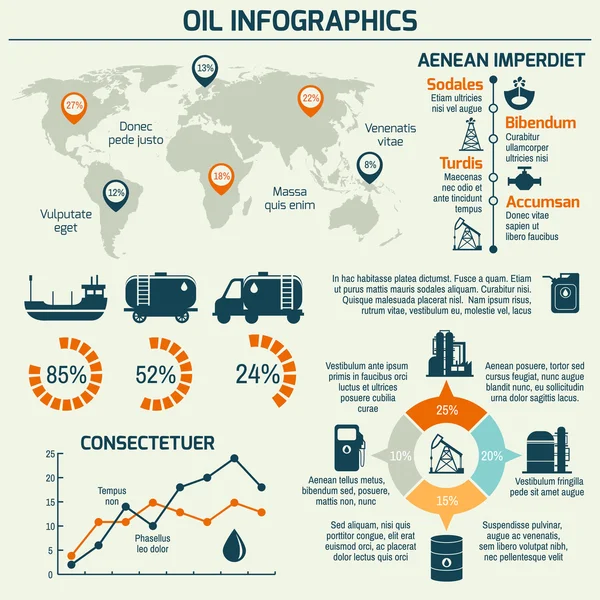 Oleju przemysłu infographic — Wektor stockowy