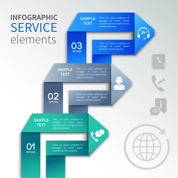 Origami Infografik Service Vorlage — Stockvektor