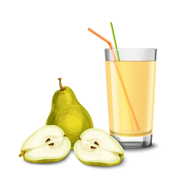 Pear juice glass — Stock Vector
