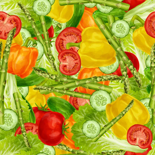 蔬菜混合无缝背景 — 图库矢量图片