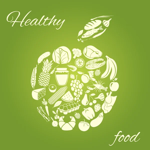 Hälsosam mat apple — Stock vektor
