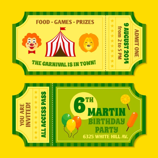 Circus tickets template