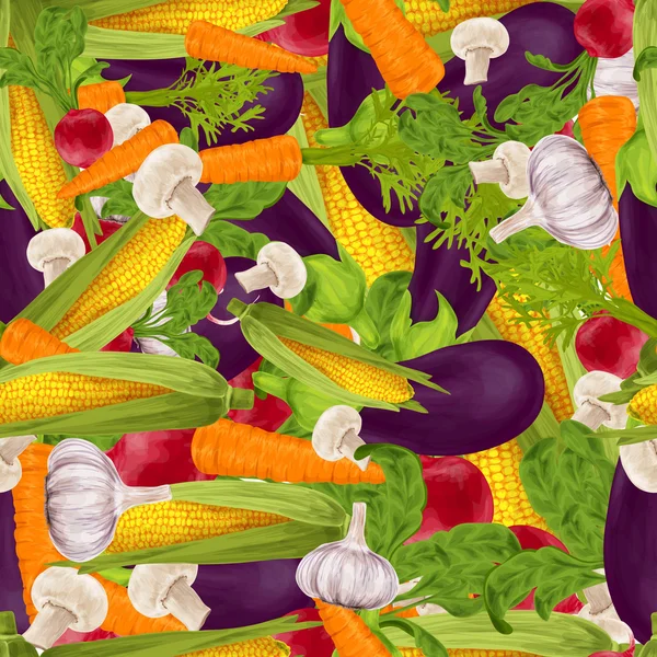 Grönsaker realistiska sömlös bakgrund — Stock vektor