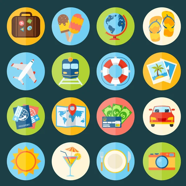 Travel Icons Set — Stock Vector