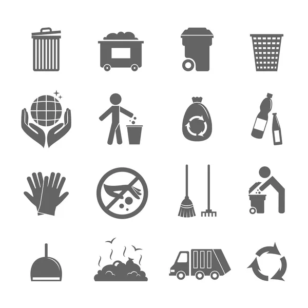 Ensemble d'icônes poubelle — Image vectorielle