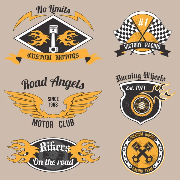 Motorfiets ontwerp badges — Stockvector