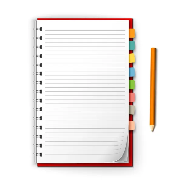Notepad with reminders and pencil — Stock Vector