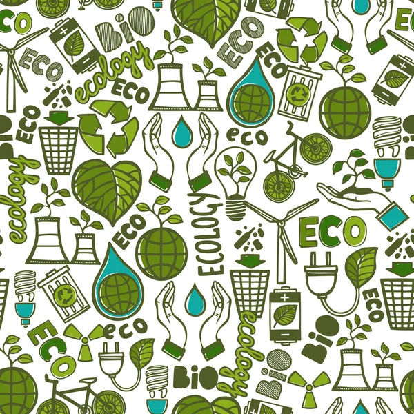 Ecology seamless pattern — Stock Vector